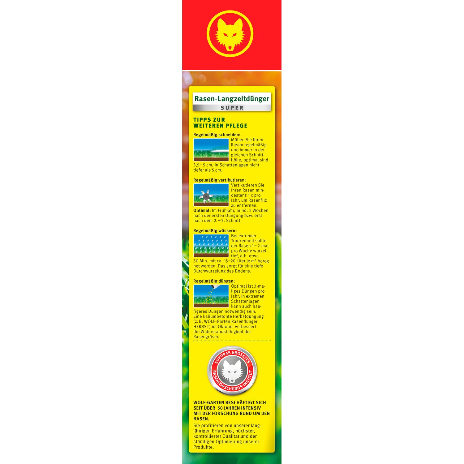 WOLF-Garten Long-Term Lawn Fertilizer "Super"" R-LD 100 folding box left side view"