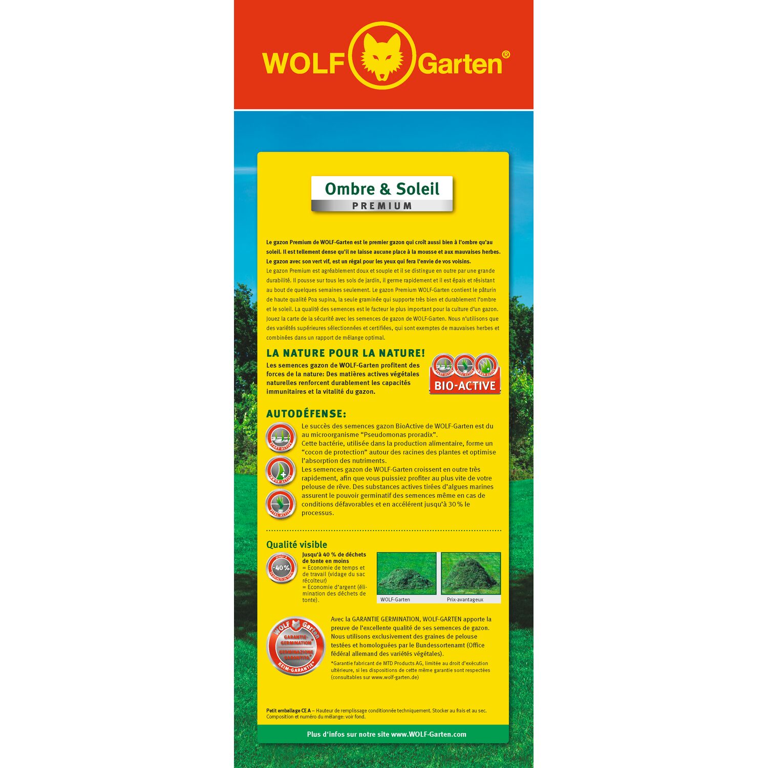 Packaging WOLF-Garten lawn seed LP 100, french