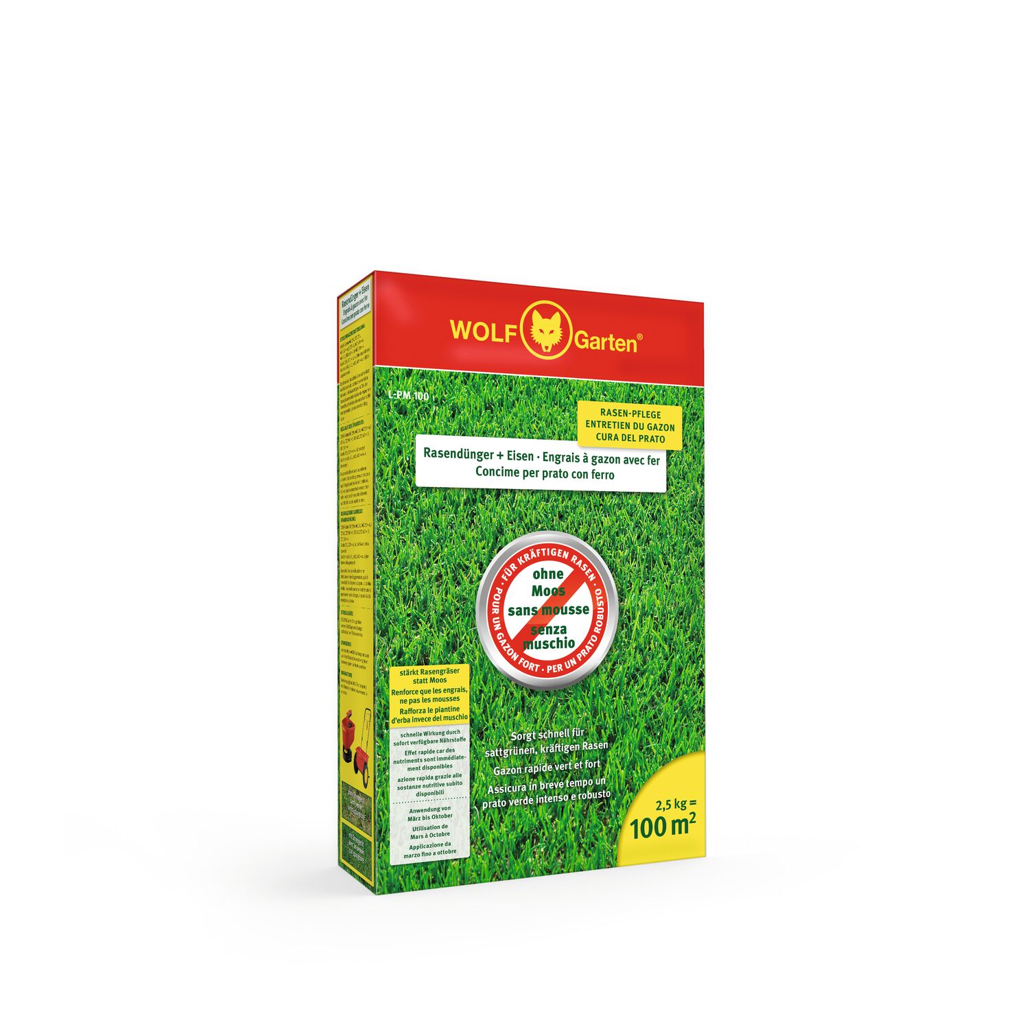Packaging of WOLF-Garten fertiliser L-PM 100