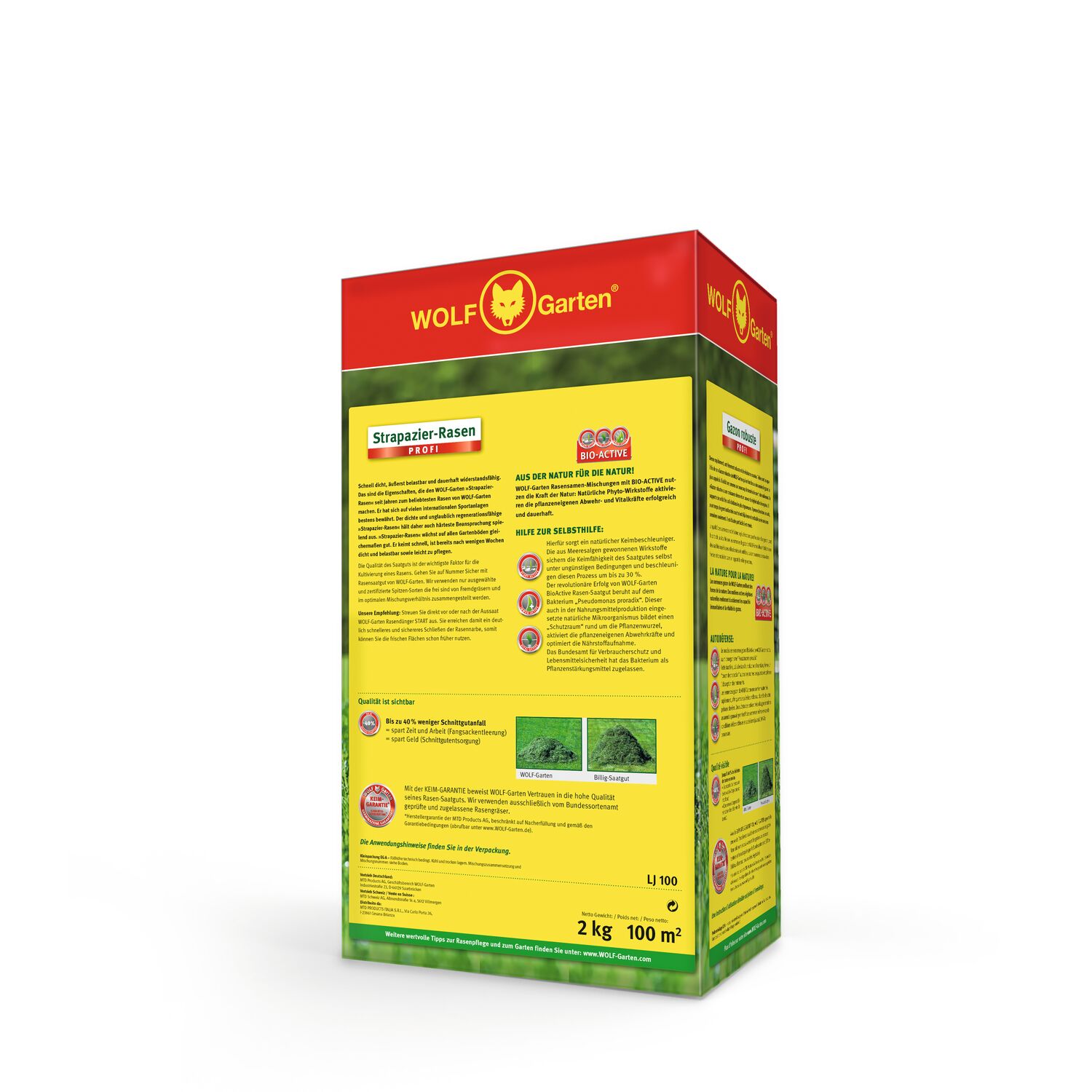 Verpackungsbild Strapazierrasen LJ 100 für 100 Quadratmete