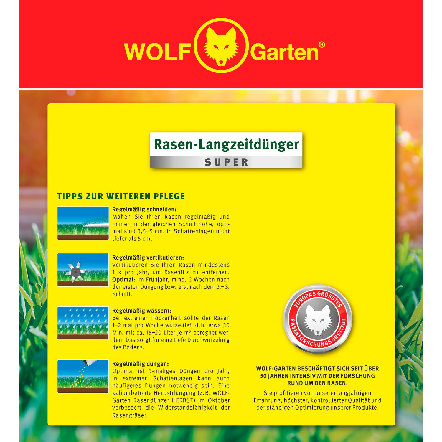 WOLF-Garten Long-Term Lawn Fertilizer "Super"" R-LD 250 paper bin left side view"