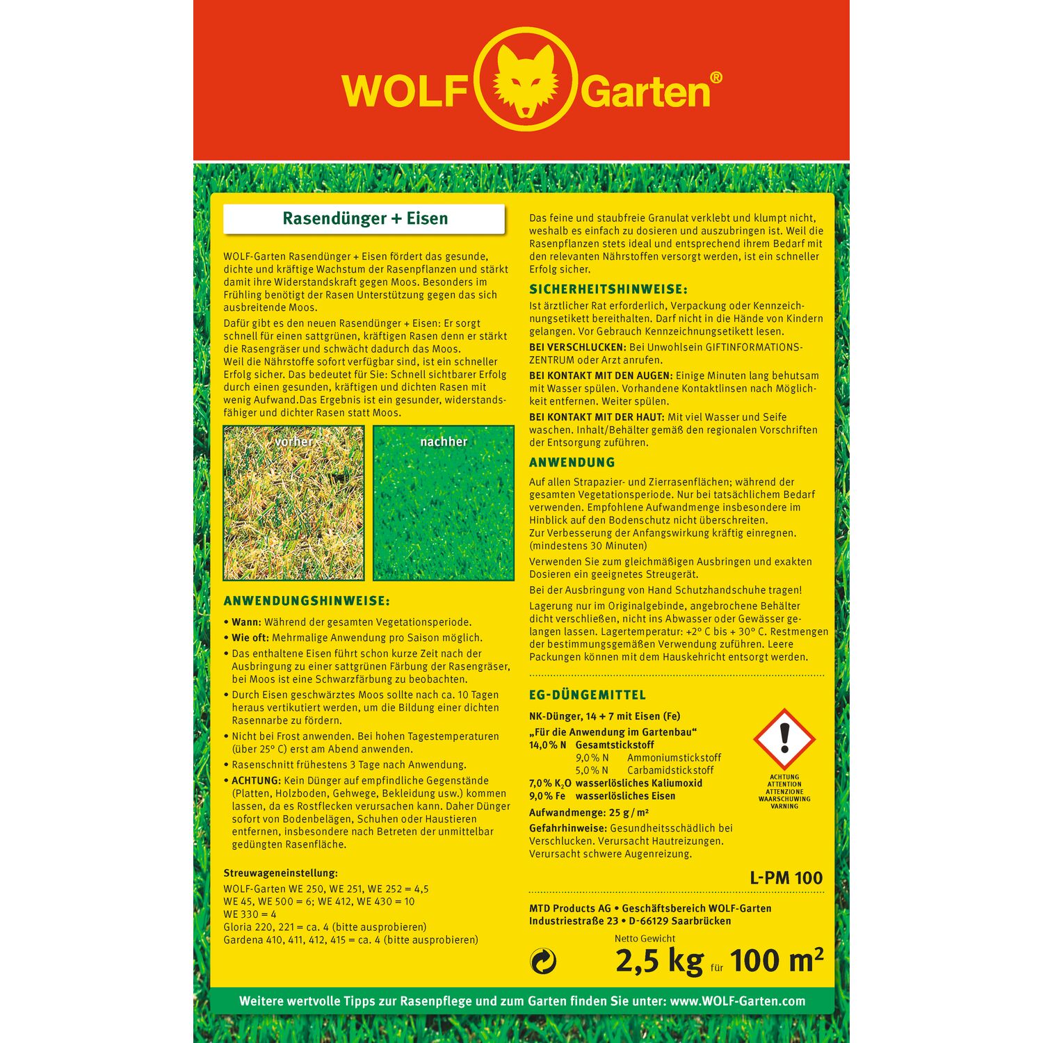 Packaging WOLF-Garten L-PM 100, back