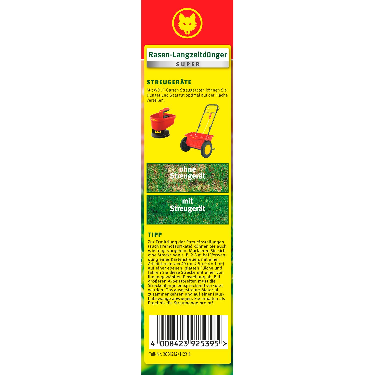 WOLF-Garten Long-Term Lawn Fertilizer "Super"" R-LD 50 folding box right side view"