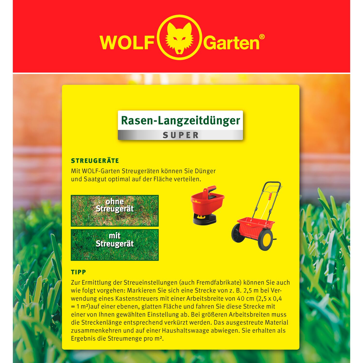 WOLF-Garten Long-Term Lawn Fertilizer "Super"" R-LD 250 paper bin right side view"