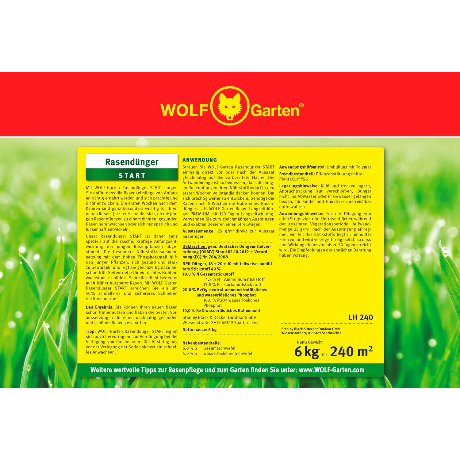 WOLF-Garten Lawn Fertilizer "Start"" LH 240 paper bin rear view"